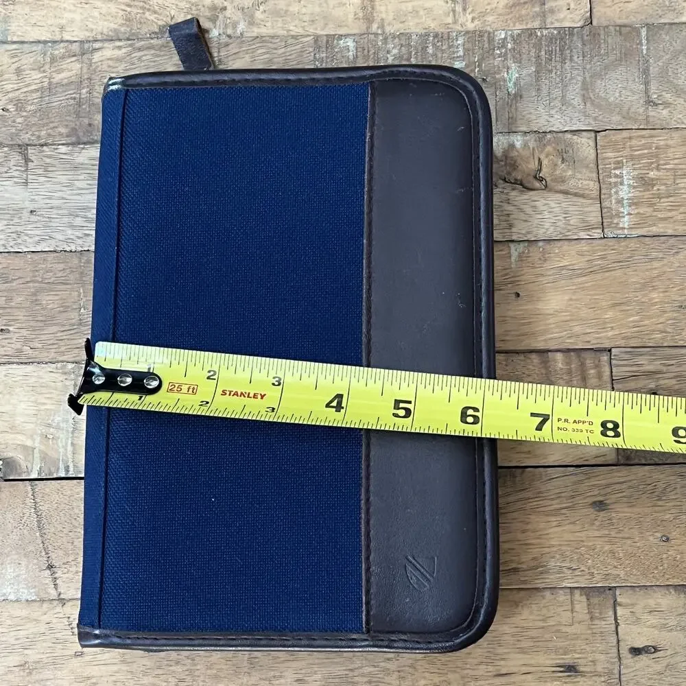 1992 Cambridge Black & Blue Canvas Planner Zip Around 6 Rings Calendar